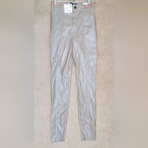 Zara Taupe/Brown Leather Leggings